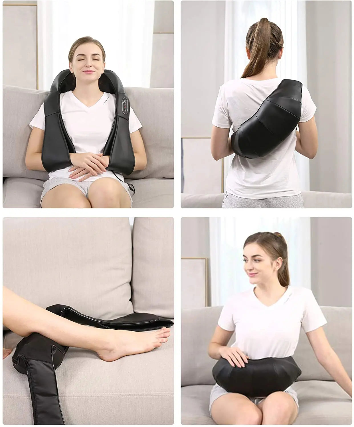NAIPO Massagegerät Shiatsu, für Nacken Rücken Schulter, Infrarotwärme, kabelgebunden - Neustes Modell
