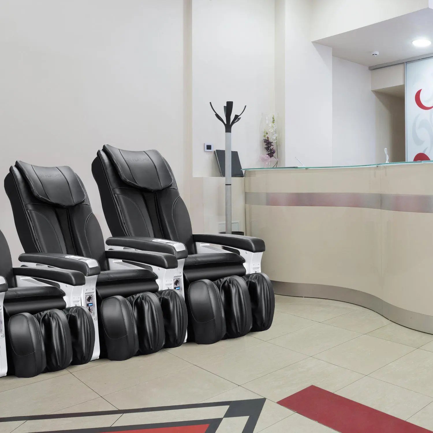 NAIPO Münzbetriebener Massagesessel, Shiatsu Massagestuhl, Doppeltes Sicherheitsystem, Gewerblich, Digitialanzeige