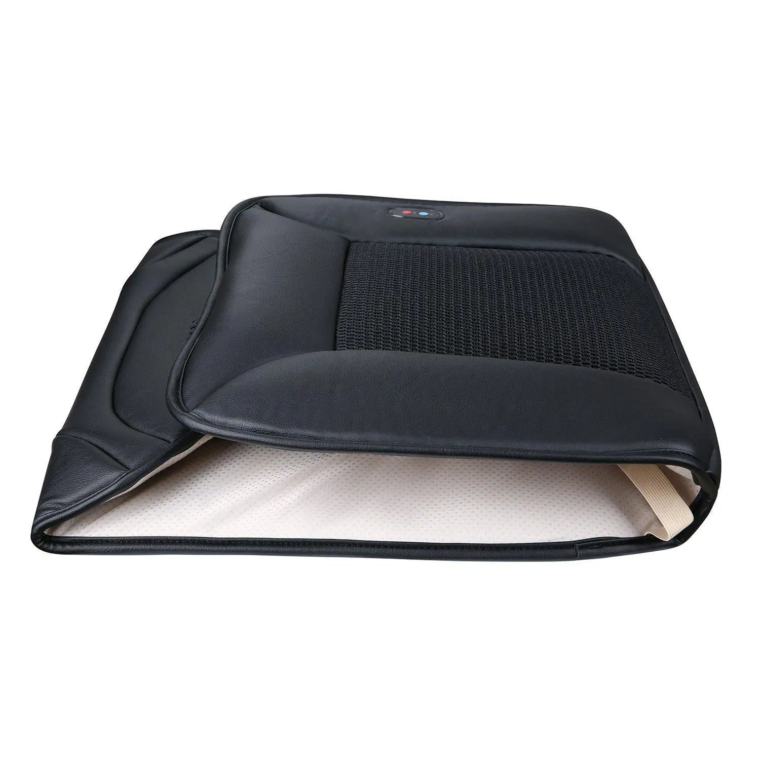 Naipo Auto Sitzkissen Sitzbezug mit Heizung und Belüftung Funktion und 3D Mesh PU-Leder tragbare atmungsaktive Abdeckung für Car Home Office Stuhl, ganzjährige Nutzung