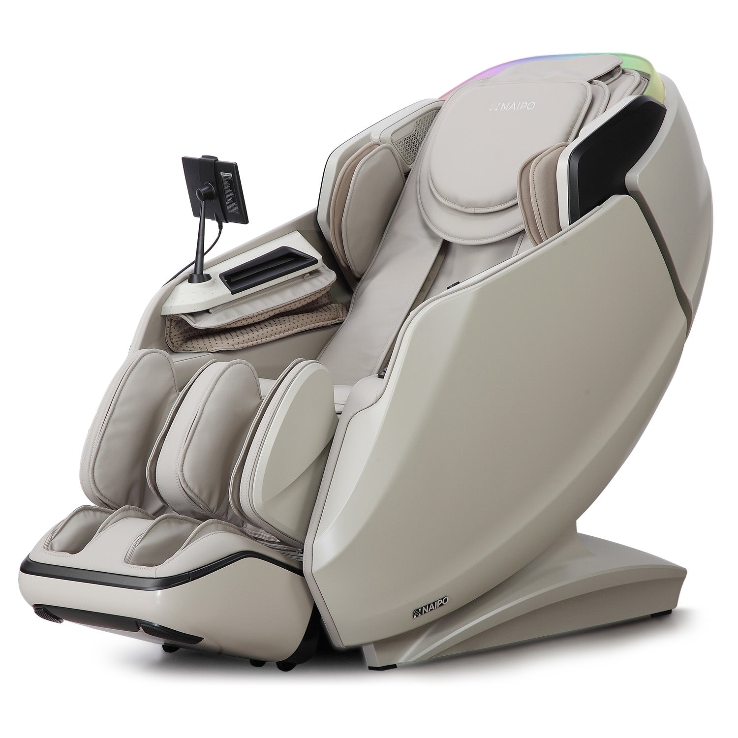 NAIPO 4D High-End Massagesessel S61 Weiß, Wärmefunktion, 8-inch Tablet-Steuerung