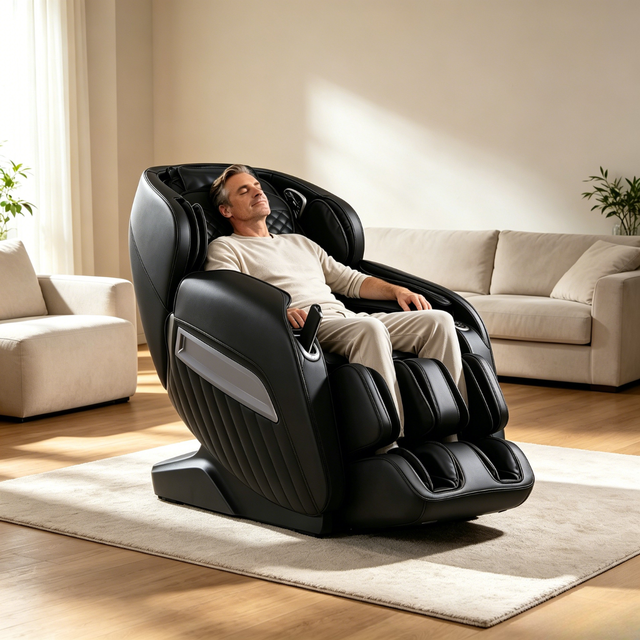 Naipo A350 PRO Massage Chair 2026- 15 Auto Programs, Electric Calf Extension & Calf Kneading, 24 Airbags, 3D SL Track Shiatsu Zero Gravity Full Body Massage Chair with Heat, Bluetooth & USB for Home & Office